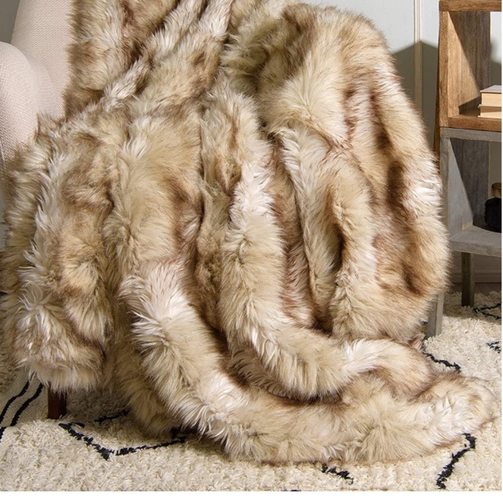 Best Home Fashion Faux Fur Throw Blanket